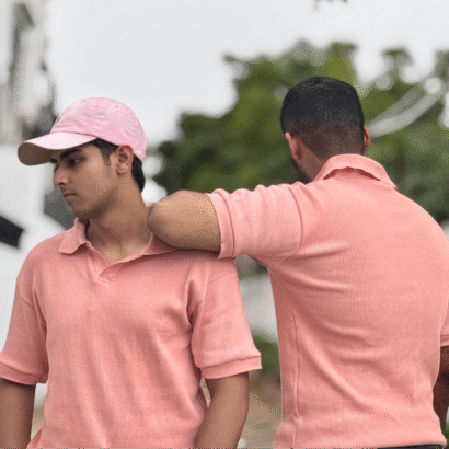 Knitted V-Neck Polo Shirt