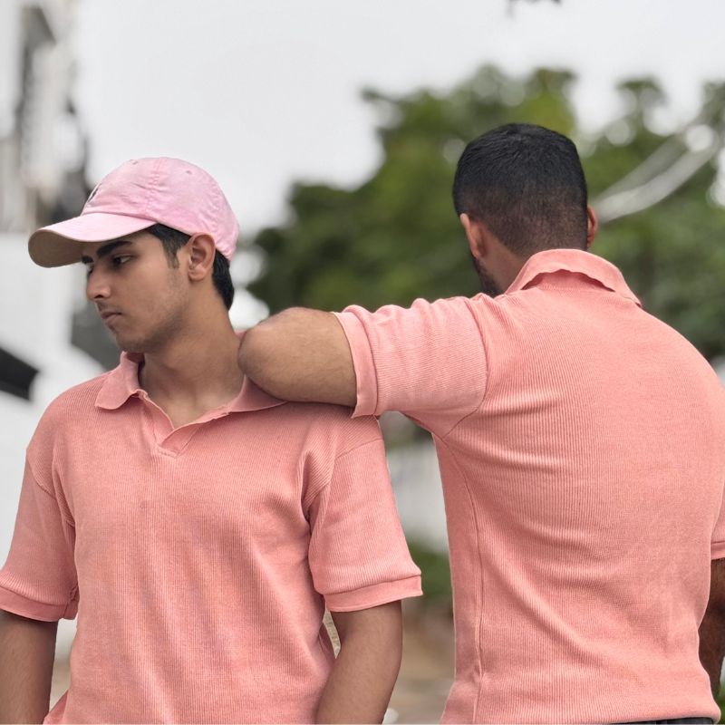 Knitted V-Neck Polo Shirt