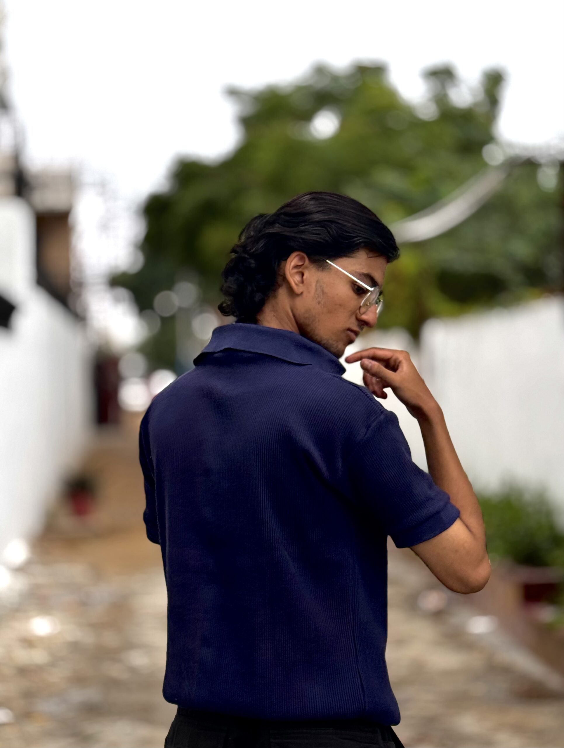 Knitted V-Neck Polo Shirt – Oversized Fit | Summer Casual Polo | Cotton-Poly Stretch (220 GSM) - Image 3