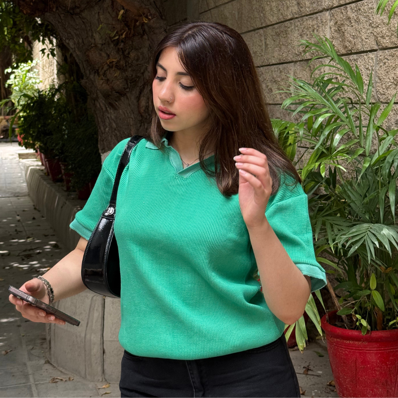 Women's Summer Casual Polo - Green - Image 2