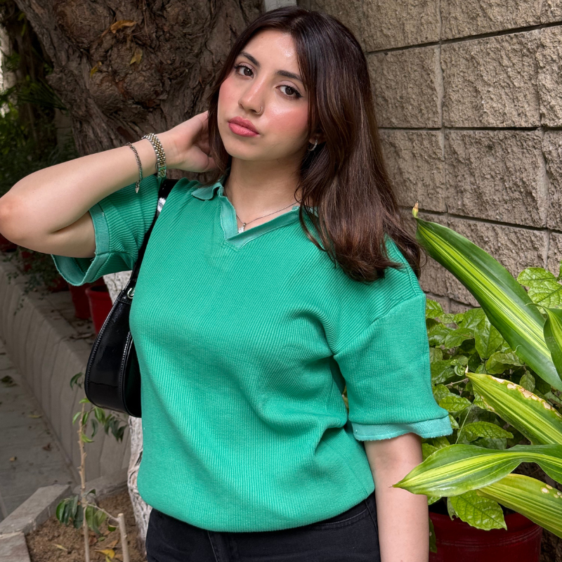 Women's Summer Casual Polo - Green - Image 4