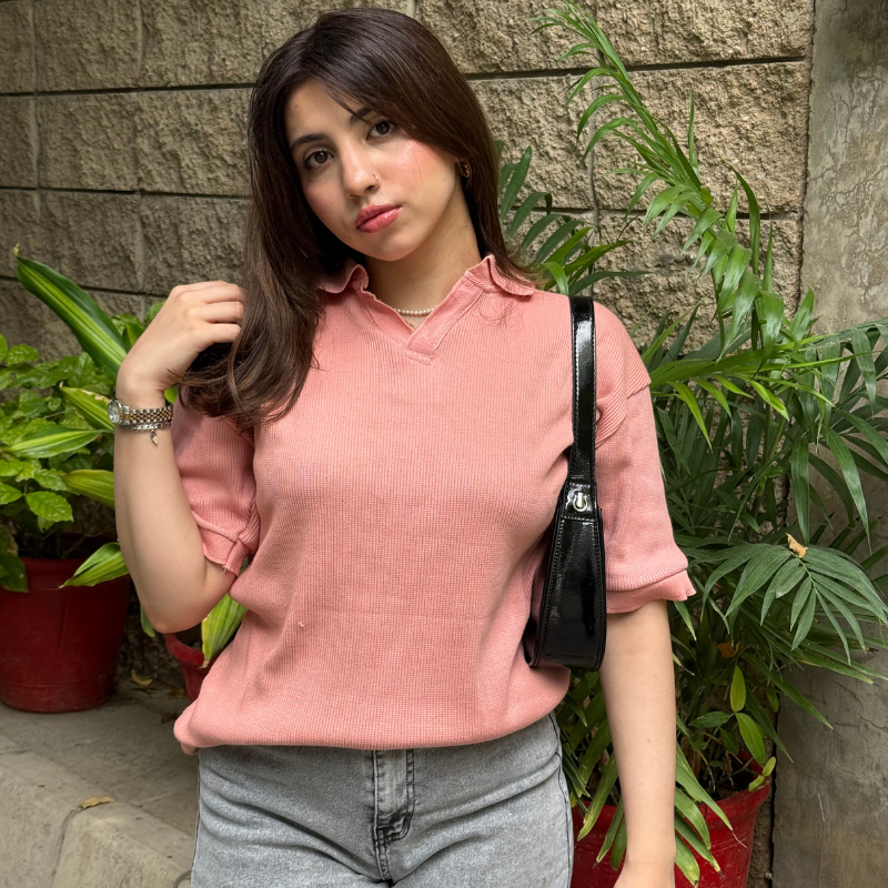 Women's Summer Casual Polo - Piink - Image 4